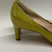 Load image into Gallery viewer, MARC BY MARC JACOBS Court Yellow Peep Open Toe Metal Mustard Heel Ladies UK6.5
