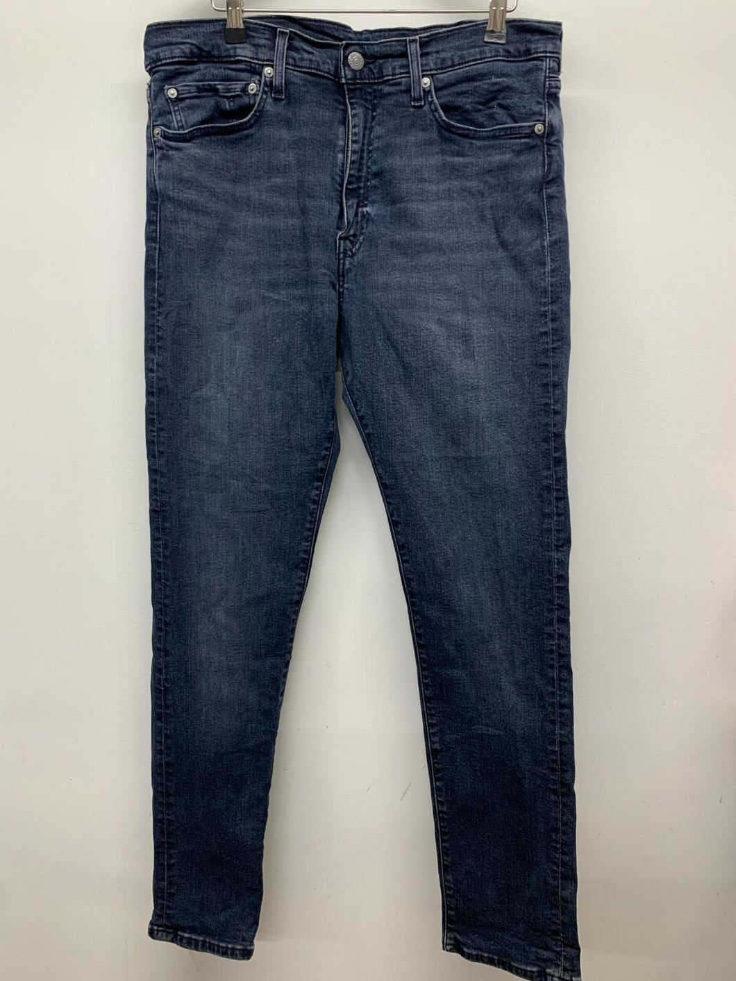 LEVI'S Men's Blue Marine Light Wash Cotton Jeans Straight Premium Denim W36 L32