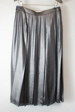 Load image into Gallery viewer, TED BAKER Ladies Metallic Grey Midi Pleated Skirt Size M

