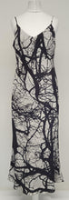 Load image into Gallery viewer, FIFTEEN TWENTY Ladies Black &amp; White Silk V-Neck Tree Print Shift Dress Size M

