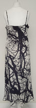 Load image into Gallery viewer, FIFTEEN TWENTY Ladies Black &amp; White Silk V-Neck Tree Print Shift Dress Size M
