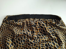 Load image into Gallery viewer, OLIVIA VON HALLE Ladies Brown &amp; Black Silk Printed Pattern A-Line Skirt Size L
