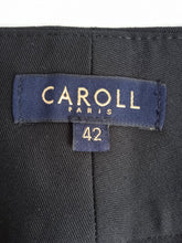 Load image into Gallery viewer, CAROLL PARIS Ladies Black Wool Blend Pleated Straight Leg Dress Trousers FR42/M
