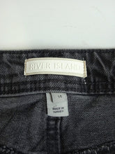Load image into Gallery viewer, RIVER ISLAND Ladies Dark Grey Cotton Blend Casual Flared Jeans Size UK14
