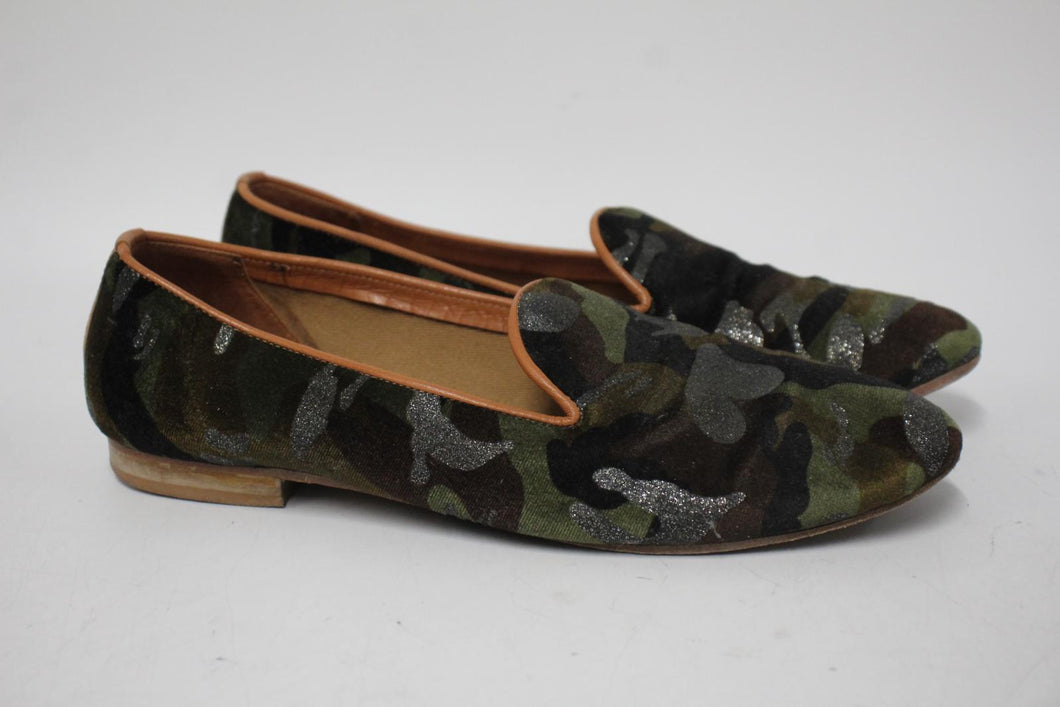 RAMON TENZA Ladies Multicoloured Canvas Camo Print Flats Shoes US9.5 UK7