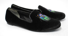 Load image into Gallery viewer, TORY BURCH Ladies Black Velvet Embroidered Easton Flat Shoes US9.5 UK6.5
