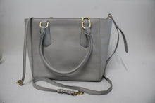 Load image into Gallery viewer, DAGNE DOVER Ladies Pale Grey Textured Vegan Leather Tote Handbag 30 x 20 x 12cm
