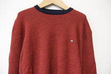 Load image into Gallery viewer, AIOPESON Men&#39;s Red Cotton Blend Knitted Long Sleeve Pullover Sweater Approx M
