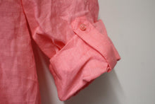 Load image into Gallery viewer, CAROLL Ladies Salmon Pink Linen Button Front Collared Oversized Shirt M NEW
