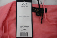 Load image into Gallery viewer, CAROLL Ladies Salmon Pink Linen Button Front Collared Oversized Shirt M NEW
