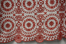 Load image into Gallery viewer, ANN TAYLOR LOFT Ladies Red &amp; White Floral Embroidery Cotton Blend Mini Skirt UK8
