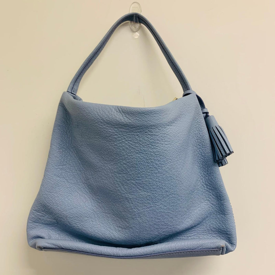 KATE SPADE Ladies Light Pebbled Blue Leather Handbag Shoulder Bag M Size