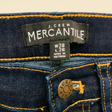 Load image into Gallery viewer, J.CREW MERCANTILE Ladies Blue Dark Indigo Cotton Jeans Skinny W28 L28 NEW
