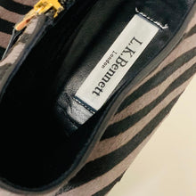 Load image into Gallery viewer, L.K. BENNETT Ladies Grey Tiger Stripe Zipper Leather Heel Court Shoe UK7 NEW

