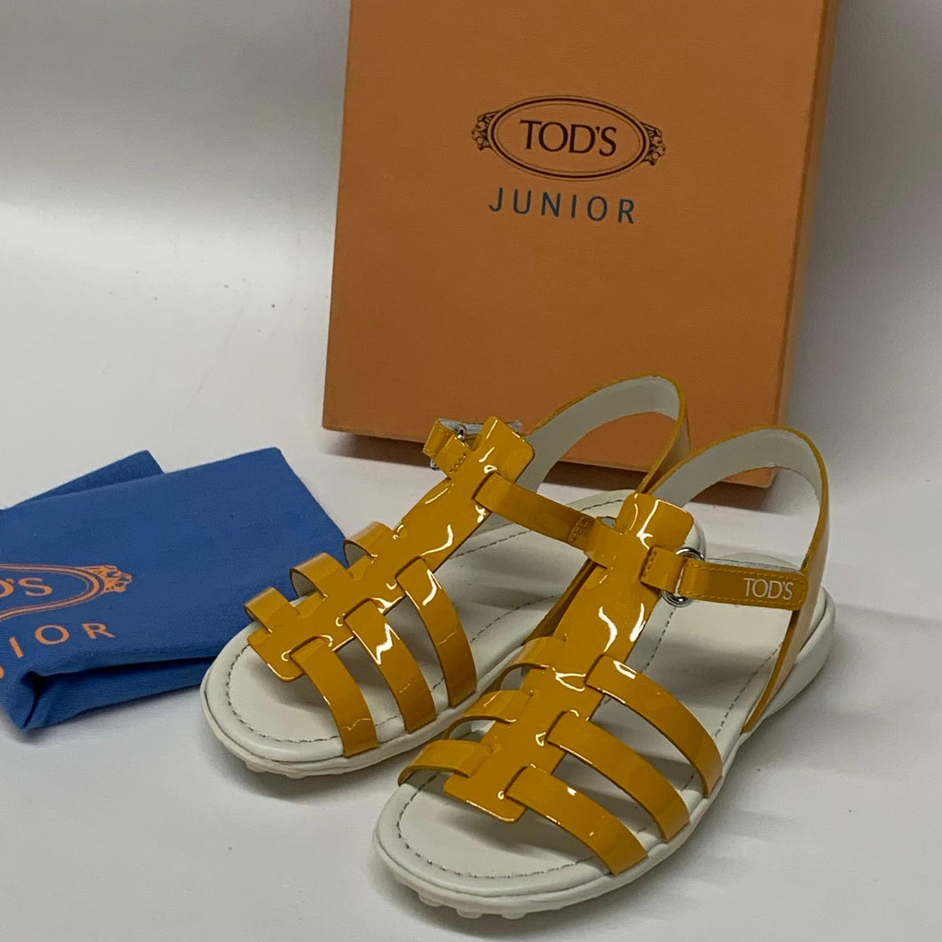 TOD'S Girls Yellow Sandalo Schiava Wave Classic Sandal Junior Shoe UK9