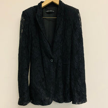 Load image into Gallery viewer, ZARA WOMAN Black Ladies Basic Jacket Collared Long Sleeve Blazer Size M
