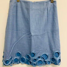 Load image into Gallery viewer, ETRO Blue Ladies A-Line Patterned Circle Cutout Hole Skirt Size 10
