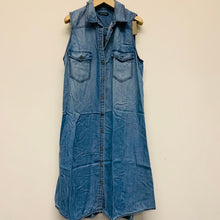 Load image into Gallery viewer, CLUB MONACO Blue Ladies Shirt Dress Collared Sleeveless Dress Size 10
