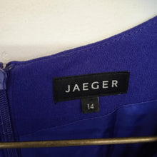 Load image into Gallery viewer, JAEGER Purple Ladies Long Sleeve V-Neck Shift Knee Length Dress UK14
