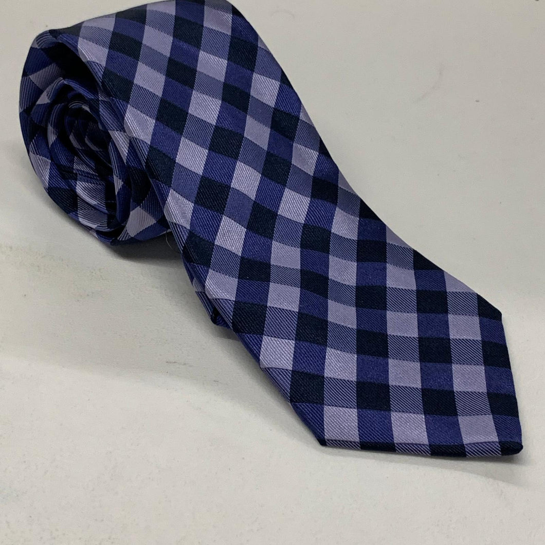 TOM FORD Men's Tie Designer Checkered Light To Dark Wide Classic Blue NEW