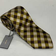 Load image into Gallery viewer, TOM FORD Men&#39;s Tie Designer Checkered Classic Wide Beige Mustard Silk Brown NEW
