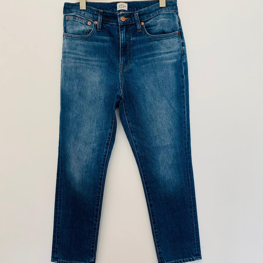 J.CREW Blue Ladies Light Wash Cotton Denim Straight Jeans Size W28 L28