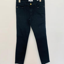 Load image into Gallery viewer, FRAME Black Ladies Stretch Skinny Crop Ankle Tapered Jeans W27 L27
