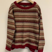 Load image into Gallery viewer, MASSIMO DUTTI Ladies Red Patterned Wool Italian Yarn Jumper Pullover Small
