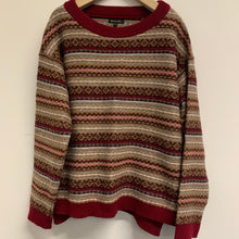 Load image into Gallery viewer, MASSIMO DUTTI Ladies Red Patterned Wool Italian Yarn Jumper Pullover Small
