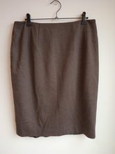 Load image into Gallery viewer, AQUASCUTUM Ladies Brown Wool Zip Closure Hayley Straight Skirt Size UK12
