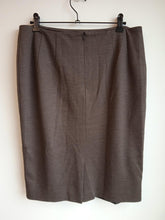 Load image into Gallery viewer, AQUASCUTUM Ladies Brown Wool Zip Closure Hayley Straight Skirt Size UK12
