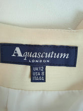 Load image into Gallery viewer, AQUASCUTUM Ladies Cream White Wool Zip Closure Hayley Straight Skirt Size UK12
