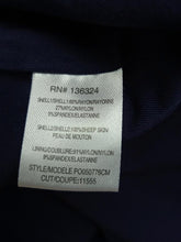 Load image into Gallery viewer, HALSTON HERITAGE Ladies Navy Blue Leather Trim Zip Closure Sheath Dress UK6
