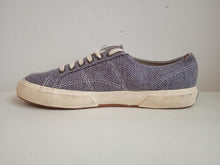 Load image into Gallery viewer, SUPERGA Men&#39;s Blue &amp; White Herringbone Low-Top Lace-Up Trainers Size UK7 NEW
