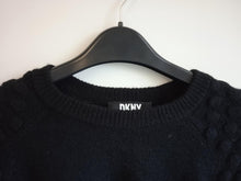Load image into Gallery viewer, DKNY Ladies Black Stretch-Fit Bobble Detail Long Sleeve Knitted Jumper S NEW

