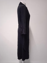 Load image into Gallery viewer, HOBBS Ladies Black Collared Half Sleeve Tie-Waist Midi Wrap Dress Size UK10
