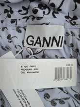 Load image into Gallery viewer, GANNI Ladies Heather Blue Printed Half Sleeve Crepe Wrap Dress EU36 UK8 NEW
