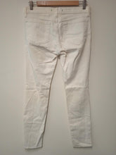 Load image into Gallery viewer, J BRAND Ladies White Cotton Blend Ankle Zip Low Rise Slim Fit Jeans Size 29
