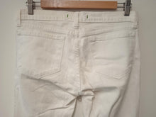 Load image into Gallery viewer, J BRAND Ladies White Cotton Blend Ankle Zip Low Rise Slim Fit Jeans Size 29
