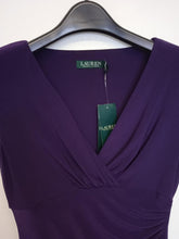 Load image into Gallery viewer, RALPH LAUREN Ladies Grapevine Purple Sleeveless Ruched Midi Dress UK6 NEW
