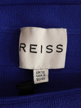 Load image into Gallery viewer, REISS Ladies Navy Blue Stretch Fit Off The Shoulder Seymoure Top Size UK12 NEW
