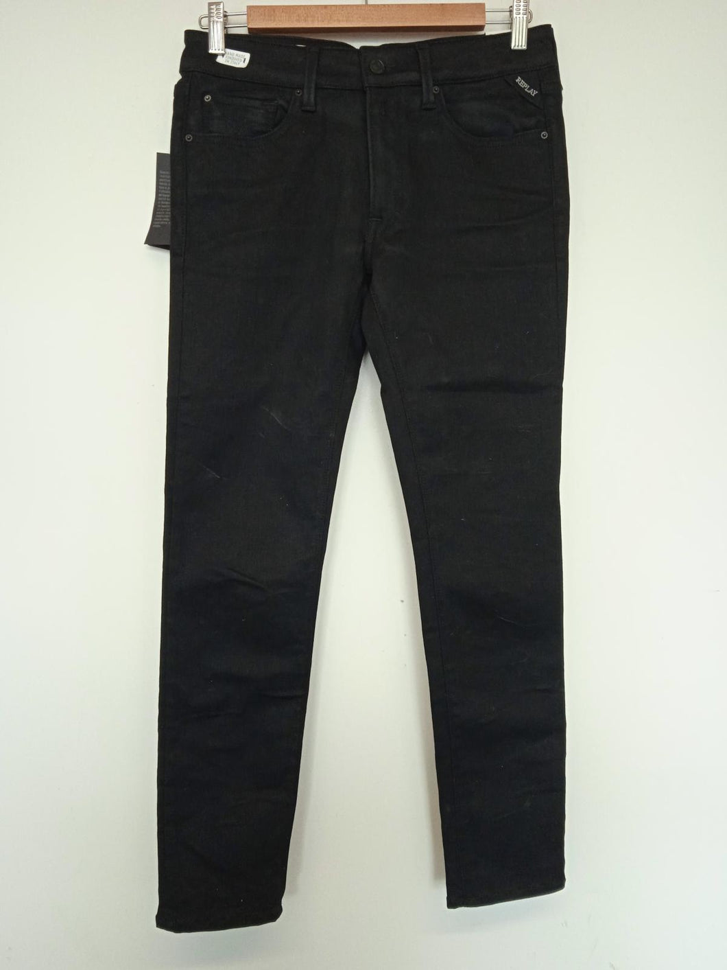 REPLAY Ladies Black Cotton Blend Hyperflex New Luz Skinny Jeans W30 L28 NEW