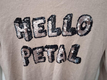 Load image into Gallery viewer, MARKUS LUPFER Ladies Peach Pink Wool Hello Petal Sequin Logo Jumper Size XS
