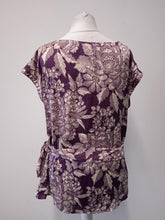 Load image into Gallery viewer, CLEMENTS RIBEIRO Ladies Purple Floral Print Tie Waist Mini Dress Size UK10 NEW
