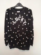 Load image into Gallery viewer, ZOE KARSSEN Ladies Black &amp; White Cotton Blend Lucky Star Long Pullover Jumper S
