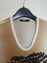 Load image into Gallery viewer, MARKUS LUPFER Ladies White &amp; Brown Cotton Embroidered Frayed T-Shirt Size S
