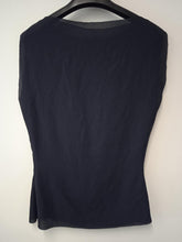 Load image into Gallery viewer, REISS Ladies Navy Blue Asymmetric Sleeveless Kia Drape Top Size UK10 NEW
