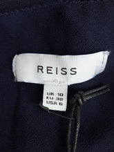 Load image into Gallery viewer, REISS Ladies Navy Blue Asymmetric Sleeveless Kia Drape Top Size UK10 NEW
