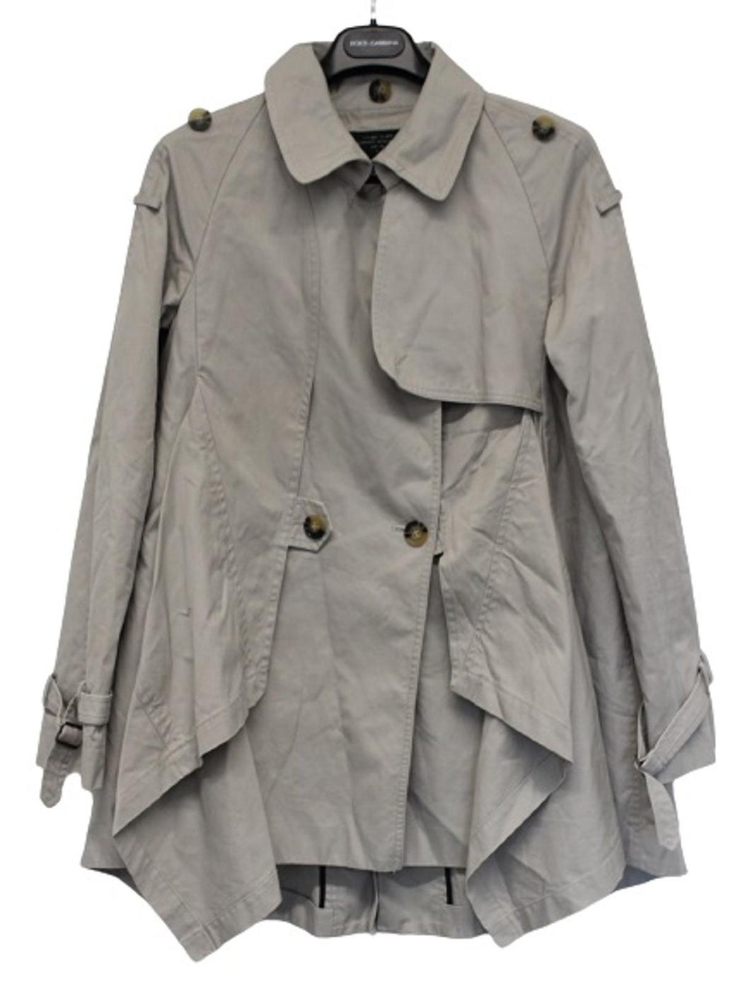 ALLSAINTS Ladies Galia Mac Grey Beige Cotton Short Trench Coat Jacket UK10