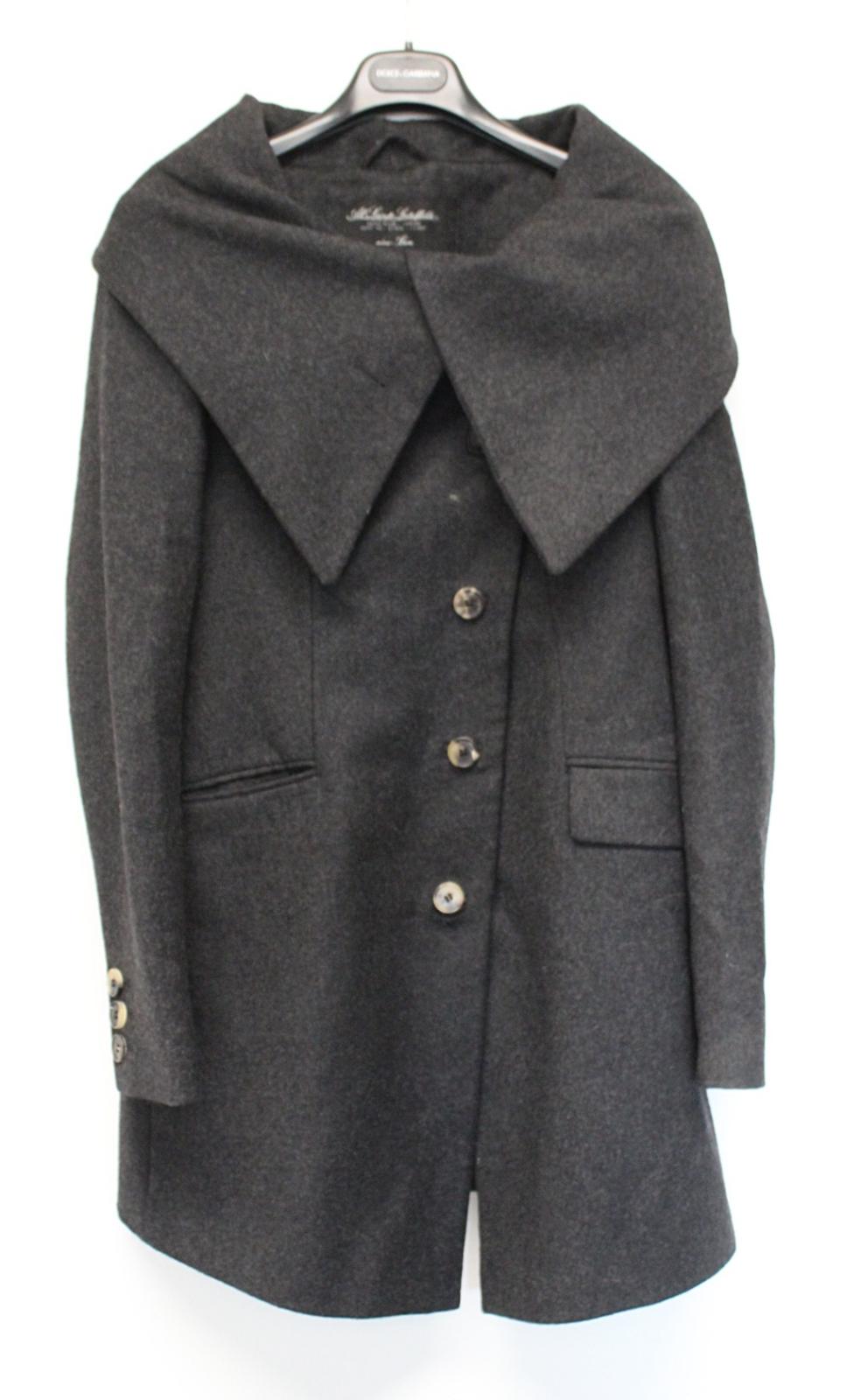 ALLSAINTS Ladies Tepo Dark Grey Wool Broad Collar Single Breasted Wool Coat UK10